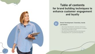 Table Of Contents For Brand Building Techniques To Enhance Customer Engagement And Loyalty Key Mockup PDF