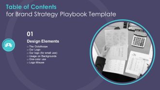 Table Of Contents For Brand Strategy Playbook Template Design Clipart PDF