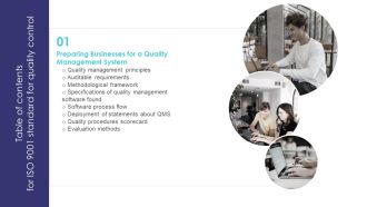 Table Of Contents For ISO 9001 Standard For Quality Control Flow Graphics PDF