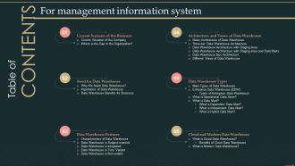 Table Of Contents For Management Information System Demonstration PDF