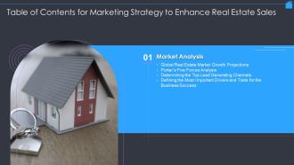 Table Of Contents For Marketing Strategy To Enhance Real Estate Sales Business Guidelines PDF