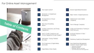 Table Of Contents For Online Asset Management Information PDF