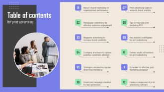 Table Of Contents For Print Advertising Download PDF