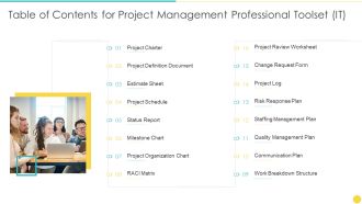 Table Of Contents For Project Management Professional Toolset IT Download PDF