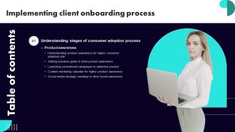 Table Of Contents Implementing Client Onboarding Process Topics PDF