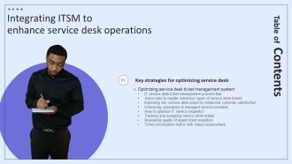 Table Of Contents Integrating ITSM To Enhance Service Desk Operations Sample PDF