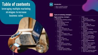 Table Of Contents Leveraging Multiple Marketing Strategies To Increase Business Sales Introduction PDF