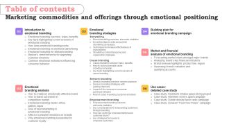 Table Of Contents Marketing Commodities And Offerings Through Emotional Positioning Introduction PDF