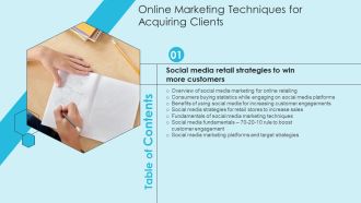 Table Of Contents Online Marketing Techniques For Acquiring Clients Rule Introduction PDF