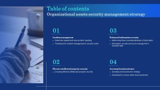 Table Of Contents Organizational Assets Security Management Strategy Information PDF