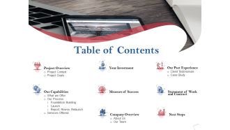 Table Of Contents Ppt PowerPoint Presentation Pictures Design Inspiration