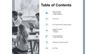 Table Of Contents Process Ppt PowerPoint Presentation Summary Outfit