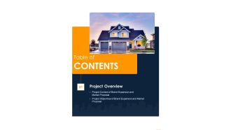 Table Of Contents Proposal For Brand Expansion And Marketing One Pager Sample Example Document
