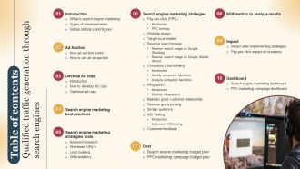 Table Of Contents Qualified Traffic Generation Through Search Engines Download PDF