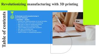 Table Of Contents Revolutionizing Manufacturing With 3D Printing Microsoft PDF