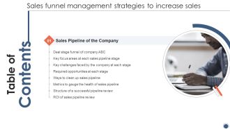 Table Of Contents Sales Funnel Management Strategies To Increase Sales Rules Background PDF