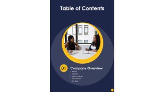 Table Of Contents Statistical Evaluation Of Research Discovery Proposal One Pager Sample Example Document