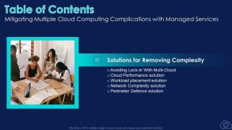 Table Of Contnets Mitigating Multiple Cloud Computing Complications With Managed Services Network Designs PDF