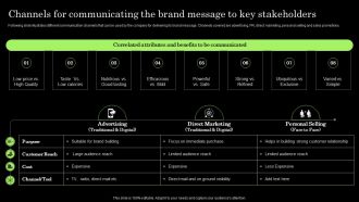 Tactical Brand Extension Launching Channels For Communicating The Brand Message Professional PDF
