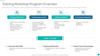 Tactical Procedure For Increasing Customer Intimacy Training Workshop Program Overview Summary PDF