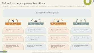 Tail End Cost Management Key Pillars Background PDF