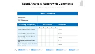 Talent Analysis Report With Comments Ppt PowerPoint Presentation Icon Clipart Images PDF
