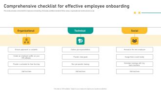 Talent Retention Initiatives For New Hire Onboarding Comprehensive Checklist For Effective Slides PDF