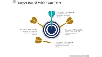 Target Board With Four Dart Ppt PowerPoint Presentation Visual Aids