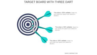 Target Board With Three Dart Ppt PowerPoint Presentation Icon
