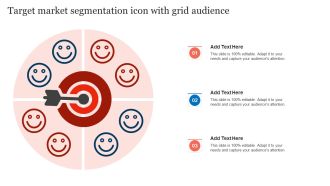 Target Market Segmentation Icon With Grid Audience Designs PDF