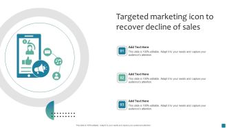 Targeted Marketing Icon To Recover Decline Of Sales Formats PDF