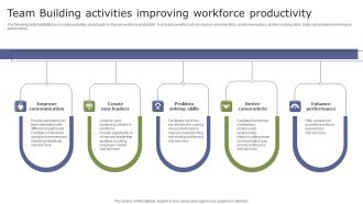 Team Building Activities Improving Workforce Productivity Sample PDF