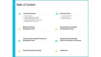 Team Collaboration Of Project Management Table Of Content Ppt File Slides PDF