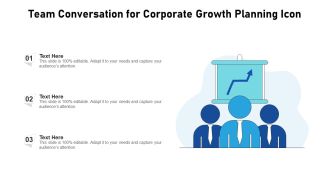 Team Conversation For Corporate Growth Planning Icon Ppt PowerPoint Presentation Gallery Gridlines PDF