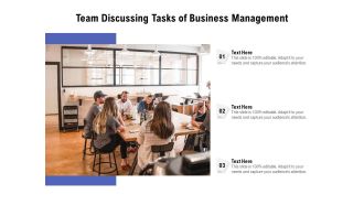 Team Discussing Tasks Of Business Management Ppt PowerPoint Presentation File Gridlines PDF