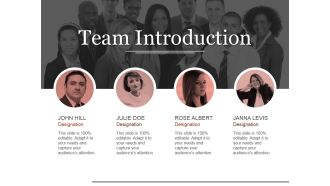 Team Introduction Ppt PowerPoint Presentation Pictures Slide