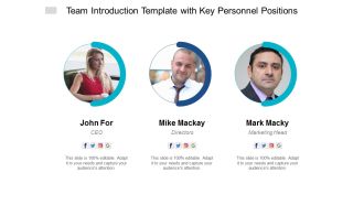 Team Introduction Template With Key Personnel Positions Ppt PowerPoint Presentation Gallery Slideshow