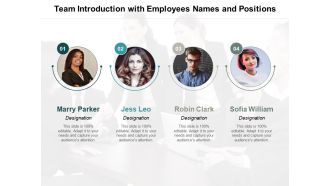 Team Introduction With Employees Names And Positions Ppt Powerpoint Presentation Ideas Files