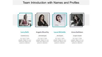 Team Introduction With Names And Profiles Ppt PowerPoint Presentation Visual Aids Deck