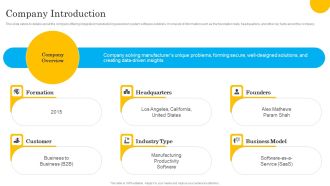 Tech Solution Company Elevator Pitch Deck Company Introduction Structure PDF