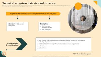 Technical Or System Data Steward Overview Inspiration PDF