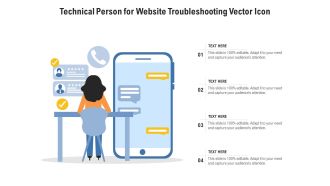 Technical Person For Website Troubleshooting Vector Icon Ppt PowerPoint Presentation File Graphics Design PDF