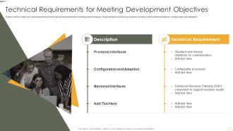 Technical Requirements For Meeting Development Objectives Elements PDF