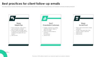 Techniques To Enhance User Onboarding Journey Best Practices For Client Follow Up Emails Rules PDF