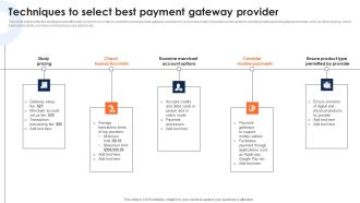 Techniques To Select Best Payment Gateway Provider Deploying Ecommerce Order Management Brochure PDF