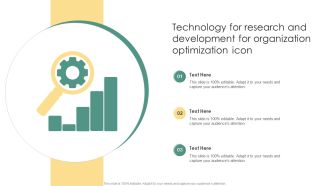 Technology For Research And Development For Organization Optimization Icon Summary PDF