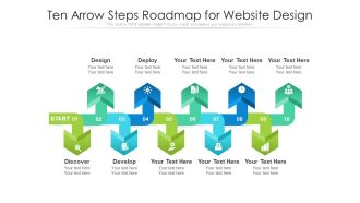 Ten Arrow Steps Roadmap For Website Design Ppt PowerPoint Presentation File Outline PDF