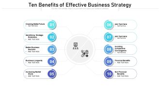 Ten Benefits Of Effective Business Strategy Ppt PowerPoint Presentation Styles Guide PDF