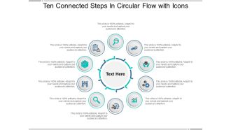 Ten Connected Steps In Circular Flow With Icons Ppt PowerPoint Presentation Gallery Examples