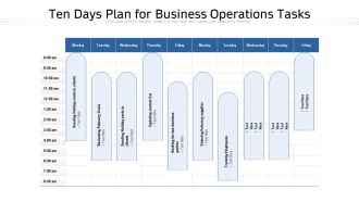 Ten Days Plan For Business Operations Tasks Ppt PowerPoint Presentation Gallery Display PDF